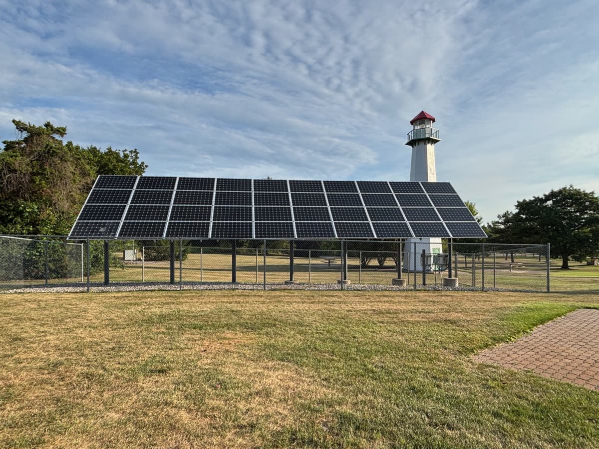 An array of solar panels