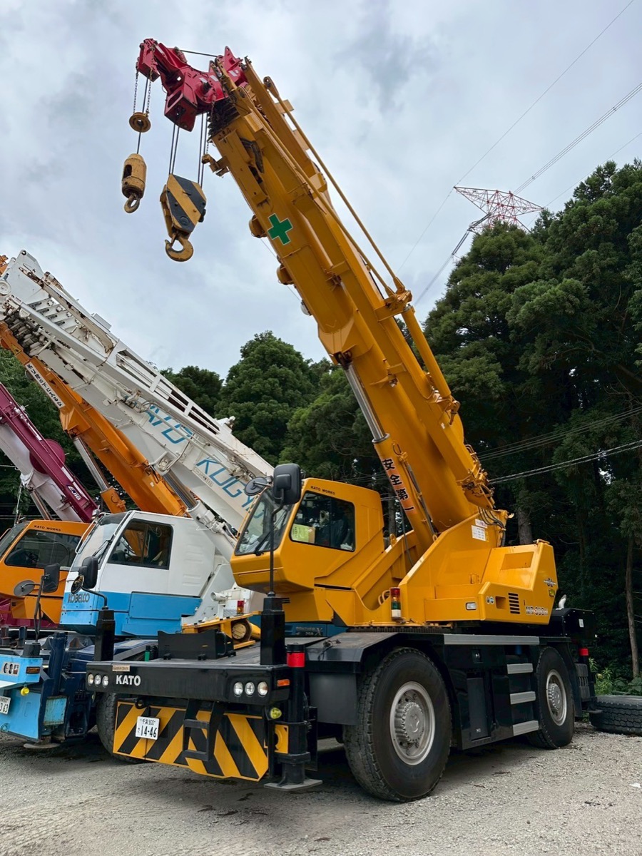 A rough-terrain crane ready for shipment